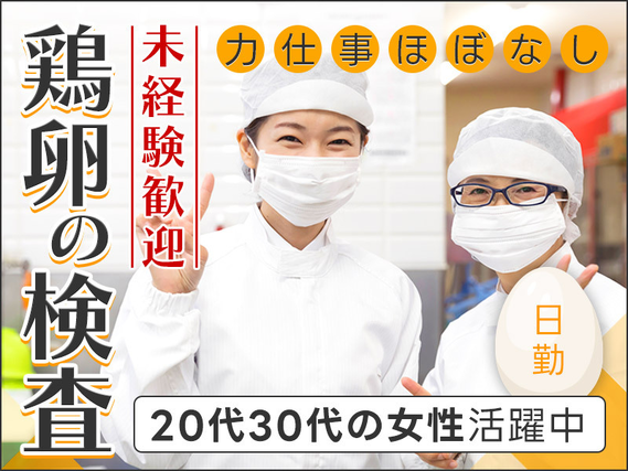 【時給1250円♪】日勤勤務☆力仕事ほぼなし！鶏卵の出荷前検査のお仕事♪未経験OK！駅から徒歩圏内！若手女性活躍中の詳細画像